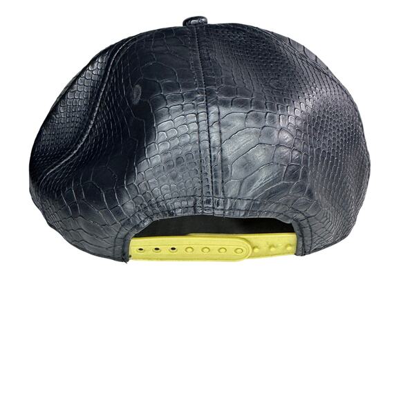 Mens premiere fits blvd supply faux leather black snapback cap OSFM - Picture 6 of 8